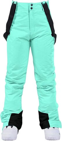 Women's Snow Ski Pants Insulated Winter Warm Outdoor Waterproof Snowboard Pants Bibs Detachable Suspender in Kuwait