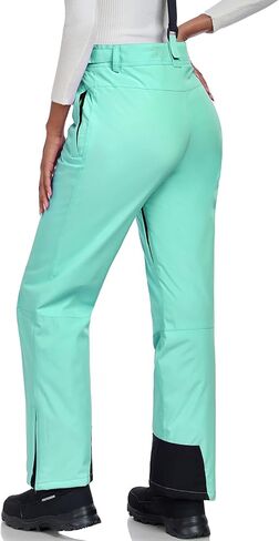 Women's Snow Ski Pants Insulated Winter Warm Outdoor Waterproof Snowboard Pants Bibs Detachable Suspender in Kuwait