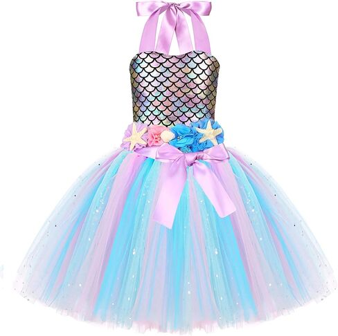 Mermaid Costume for Girls Led Light Up Mermaid Dress for Mermaid Birthday Decorations Gifts Halloween Dress Up in Saudi Arabia