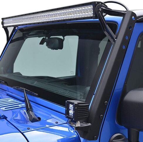 Willpower 52 inch LED Light Bar Upper Windshield Mounting Bracket for 2007-2017 Jeep Wrangler JK 4WD, Wrangler Unlimited JK 4WD/2WD in Saudi Arabia