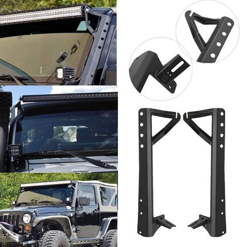 Willpower 52 inch LED Light Bar Upper Windshield Mounting Bracket for 2007-2017 Jeep Wrangler JK 4WD, Wrangler Unlimited JK 4WD/2WD in Saudi Arabia