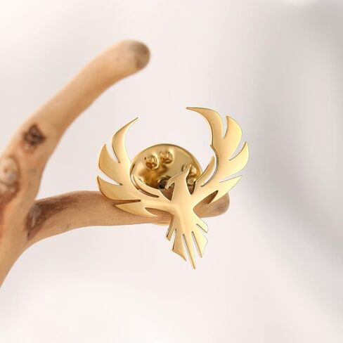 Stainless Steel Delicate Hollow Phoenix Lapel Pin For Men Phoenix Wings Tattoo Men Buckle Brooch in Saudi Arabia