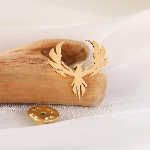 Stainless Steel Delicate Hollow Phoenix Lapel Pin For Men Phoenix Wings Tattoo Men Buckle Brooch in Saudi Arabia