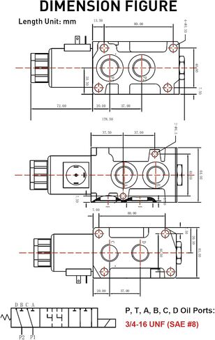 Hydraulic Solenoid Diverter Valve, 13GPM DC24V SAE Ports Hydraulic Solenoid Selector, MAX Pressure 200 Bar in Saudi Arabia