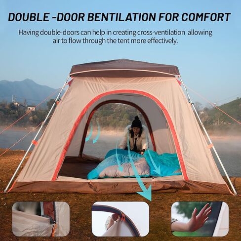 Family Tent Cabin Tent for Camping, 4-6 Person Tent Camping Tent Portable for Outdoor Camping Beach in Saudi Arabia