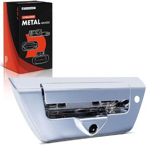 A-Premium Upgraded Metal Tailgate Handle Liftgate Latch Handle with Camera Hole & Keyhole Compatible with Ford F-150 F150 2018 2019 2020, Chrome, Replace# JL3Z-9943400-EB