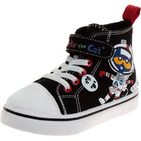 أحذية رياضية Josmo Pete The Cat Hightop - أحذية تنس رياضية خفيفة الوزن للأطفال الأولاد والبنات من القماش الانزلاقي (طفل صغير/طفل صغير) in Kuwait