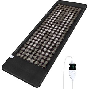 Infrared Heating Pad for Back, Far Infrared Natural Jade Heating Pad, Smart Controller with Memory Function, 290pcs Natural Jade and Tourmaline, Auto Shut Off, 71 x 25 inches