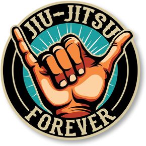 BJJ Brazilian Jiu Jitsu Bumper Sticker Decal for Cars, Cups, Laptops, Coolers, Tumblers (Two Pack X2) (3"x3" and 5"x5")