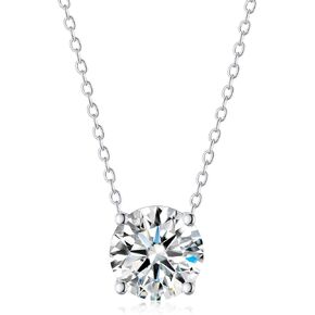 SecreTalk 1-4CT Moissanite 4P Pendant Necklace for Women, 1-4CT D Color 925 Sterling Silver Necklace with Certificate of Authenticity