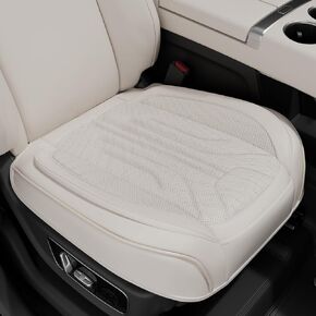 Car Seat Covers Front Seat Bottom Covers,Anti-Slip and Wrap Around Automotive Seat Covers,Universal Luxary Leather Car Seat Cover Fit for 95% Vehicles (Bottom-White, 2PCS)