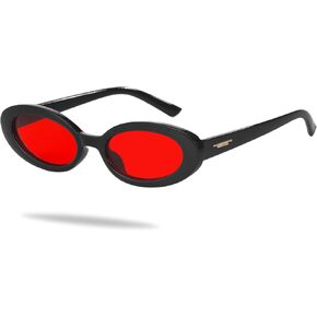 Kursan Retro Small Oval Sunglasses for Women with Thin Face Narrow Style