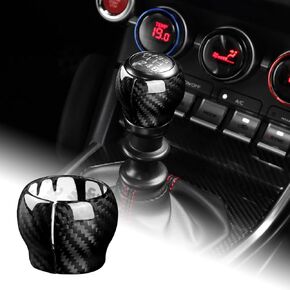AIRSPEED Hard Carbon Fiber Car Gear Shift Knob Cover Sticker Gear Shifter Head Interior Trim for Subaru BRZ Toyota GR86 2021 2022 2023, Black