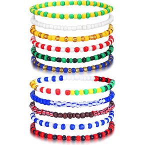 11 Pcs Ilde Pulseras Santeria Handmade Unisex Stretch Bracelet Tobillera Iyawo Babablawo Orula Shango Obatala Eleggua Ogun Ochosi Oshun Yemaya Oya San Seven African Powers