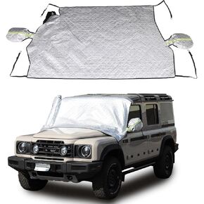 Windshield Cover for Ice and Snow Compatible with Ineos Grenadier 2020-2024, Waterproof & Windproof Shield Front Window Protector Windshield Snow Cover (No Wading Throat)