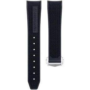 Rubber Silicone Curved Lug Watch band Strap 21mm Compatible with Omega Speedmaster Watch Replacement - for Omega Watch Bands