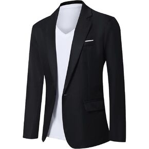 Mens Casual Blazer Suit Jackets Slim Fit One Button Sport Coats Lightweight Business Daily Jacket