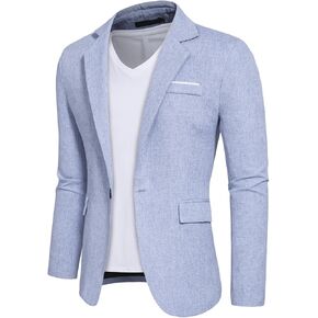 Mens Casual Blazer Suit Jacket Stylish Sport Coats 1 Button Lightweight Notched Lapel Blazers for Daily