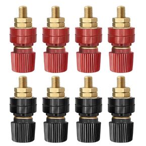 Remote Battery Terminals，8Pack 8mm 5/16" Stud Premium Remote Battery Power Junction Post Connector Terminal Kit (4Pcs Red & 4Pcs Black)