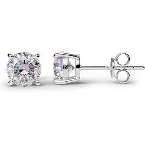 Moissanite Stud Earrings for Women & Men, 0.1 ct - 1 ct D Color VVS1 Excellent Cut Lab Grown Moissanite Diamond 925 Sterling Silver Earrings Studs