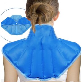 Neck Ice Pack, Large Ice Pack for Neck and Shoulder, Reusable Ice Pack for Injuries, Upper Back Pain Relief, Flexible Gel Wrap for Swelling, Bruises, Surgery, Relief Therapy