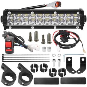 LED Light Bar ON/OFF Switch Front Headlight Bar Kit Dirtbike Light Bar for KLX110 CRF110 TTR110 YZ250F Motorcycle Adjustable with Mounting Bracket light Bar Kit for most 7/8'' Handlebars Plug and Play