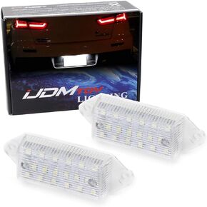 iJDMTOY OEM-Fit 3W Full LED License Plate Light Kit Compatible With 2001-17 Mitsubishi Lancer & Evolution X, Powered by 18-SMD Xenon White LED
