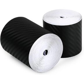 Car Door Edge Guard Door Sill Protector Set of 2 Universal Automotive Anti-Collision Strip Carbon Fiber Wrap Film Vinyl Fits for Most Car (33 Ft x 2.7 in & 33 Ft x 2 in)