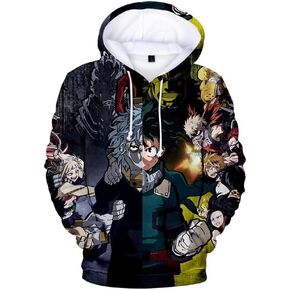 CHLOBLOM Boku No Hero Hoodie Novelty Hooded Pullover Sweatshirt for Adult