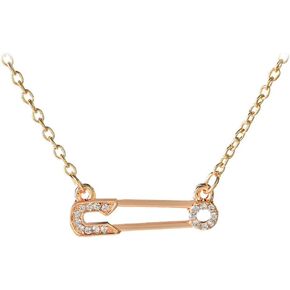 Safety Pin Necklace Crystal Paperclip Safety Pin Pendant Choker Necklace for Women Fashion Jewelry Gift