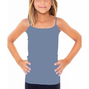Girls Full Sleeveless Camisole Tank Tops – Stretch Undershirts Comfortable Camis (One Size Fits Ages 7-10)