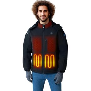 Professional Men's Heated Jacket with 12000mAh Large Capacity Battery Pack