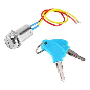 Scooter Ignition Key Switch, 2 Wire Key Lock Ignition Switch Lock Mobility Scooter Key Replacement for Electric Scooter ATV Moped Kart