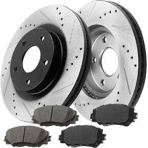 Rear Brake Rotors 352mm Drilled & Slotted E-Coating Brake Rotor & Brake Pad kit Fits for Chrysler Aspen, Dodge Durango Ram 1500, RAM 1500
