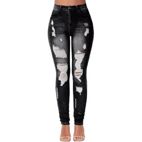 KDF Women's High Waisted Jeans for Women Distressed Ripped Jeans Slim Fit Butt Lifting Skinny Stretch Jeans Denim Pants