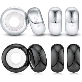 DALARAN 4pcs Sterling Silver Charm 4pcs Black Spacer Bead Charm Stoppers