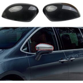 Korlot Carbon Fiber Side Door Mirror Cover Molding Trim for Chrysler Pacifica 2017-2022
