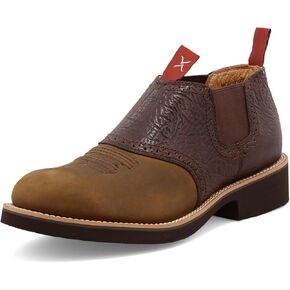 Twisted X 10" Cowboy Square Toe Boots For Men - Square Toe Work Boot Handcrafted with Full-Grain Leather, Air-mesh Lining, Rubber Outsole, Removable Footbed, and Composite Insole
