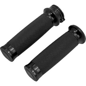 HDBUBALUS Motorcycle Black Hand Grips 1 Inch Handlebar Grips Universal Fit for Harley Softail Touring Dyna Sportster XL883 1200 XR VRSC