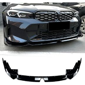 Front Bumper Lip Compatible with BMW G20 3-Series 330e 330i M340i 320i M-Sport Only 2023 2024 Glossy Black Front Bumper ABS Front Lip Spoiler Splitter