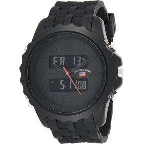 Accutime U.S. Polo Assn. Sport Men's US9269 Black Watch With Black Rubber Band