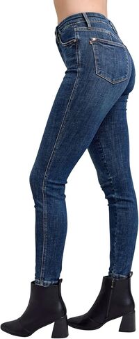 Judy Blue Women's Mid-Rise Tummy Control Vintage Wash Skinny Jeans in Saudi Arabia