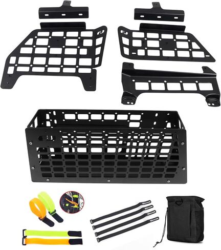 ITrims Modular Storage Panel Cargo Rack for Toyota FJ Cruiser 2007-2023 Accessories Interior Luggage Carrier Storage Trunk Organizer Shelf Hanging Boards Kit Black(Cargo Basket+Storage Frame) in Kuwait
