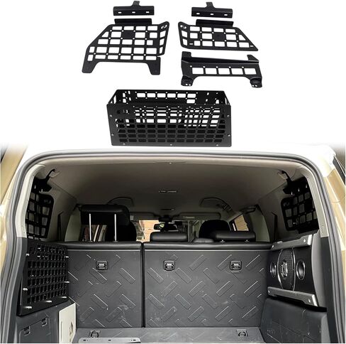 ITrims Modular Storage Panel Cargo Rack for Toyota FJ Cruiser 2007-2023 Accessories Interior Luggage Carrier Storage Trunk Organizer Shelf Hanging Boards Kit Black(Cargo Basket+Storage Frame) in Kuwait