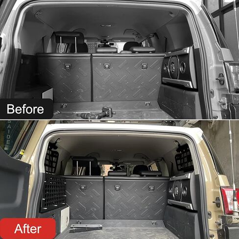 ITrims Modular Storage Panel Cargo Rack for Toyota FJ Cruiser 2007-2023 Accessories Interior Luggage Carrier Storage Trunk Organizer Shelf Hanging Boards Kit Black(Cargo Basket+Storage Frame) in Kuwait
