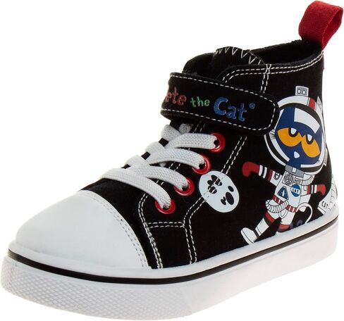 أحذية رياضية Josmo Pete The Cat Hightop - أحذية تنس رياضية خفيفة الوزن للأطفال الأولاد والبنات من القماش الانزلاقي (طفل صغير/طفل صغير) in Kuwait
