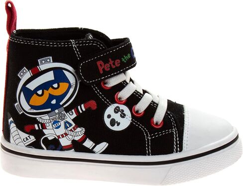 أحذية رياضية Josmo Pete The Cat Hightop - أحذية تنس رياضية خفيفة الوزن للأطفال الأولاد والبنات من القماش الانزلاقي (طفل صغير/طفل صغير) in Kuwait