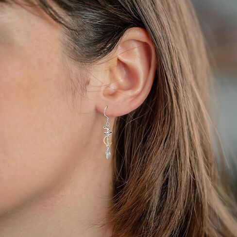 Witch Broom Earrings 925 Sterling Silver Cross Earrings Infinity Earrings Skull Key Earrings for Women Chakra Earrings Feather Earrings Jewelry Gifts for Girls Friends… in Saudi Arabia