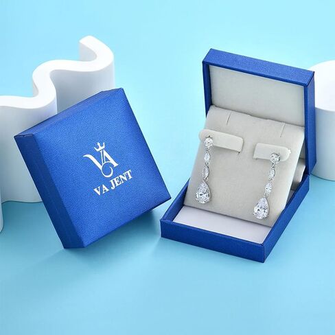 Teardrop Long Dangle Earrings for Women 925 Sterling Silver Cut Cubic Zirconia Birthstone Drop Earrings for Her on Birthday Valentine'S Day in Saudi Arabia
