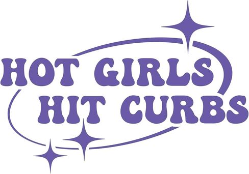 ملصق سيارة Hot Girls Hit Curbs، ملصقات ممتصة للصدمات، ملصقات مقاومة للماء من الفينيل للسيارات، شارات سيارة وردية، ملصق لشاحنة السيارة، مقاس 7.87 × 5.5 بوصة، شارات نقل للسيارات والشاحنات (أرجواني) in Kuwait